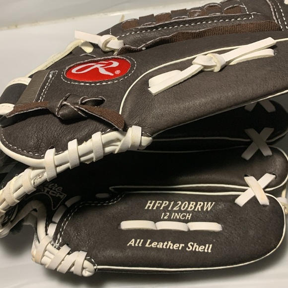 Rawlings Leather baseball Mitt Like NEW Basket weave highlight HFP120BRW 12 inch - Picture 4 of 11
